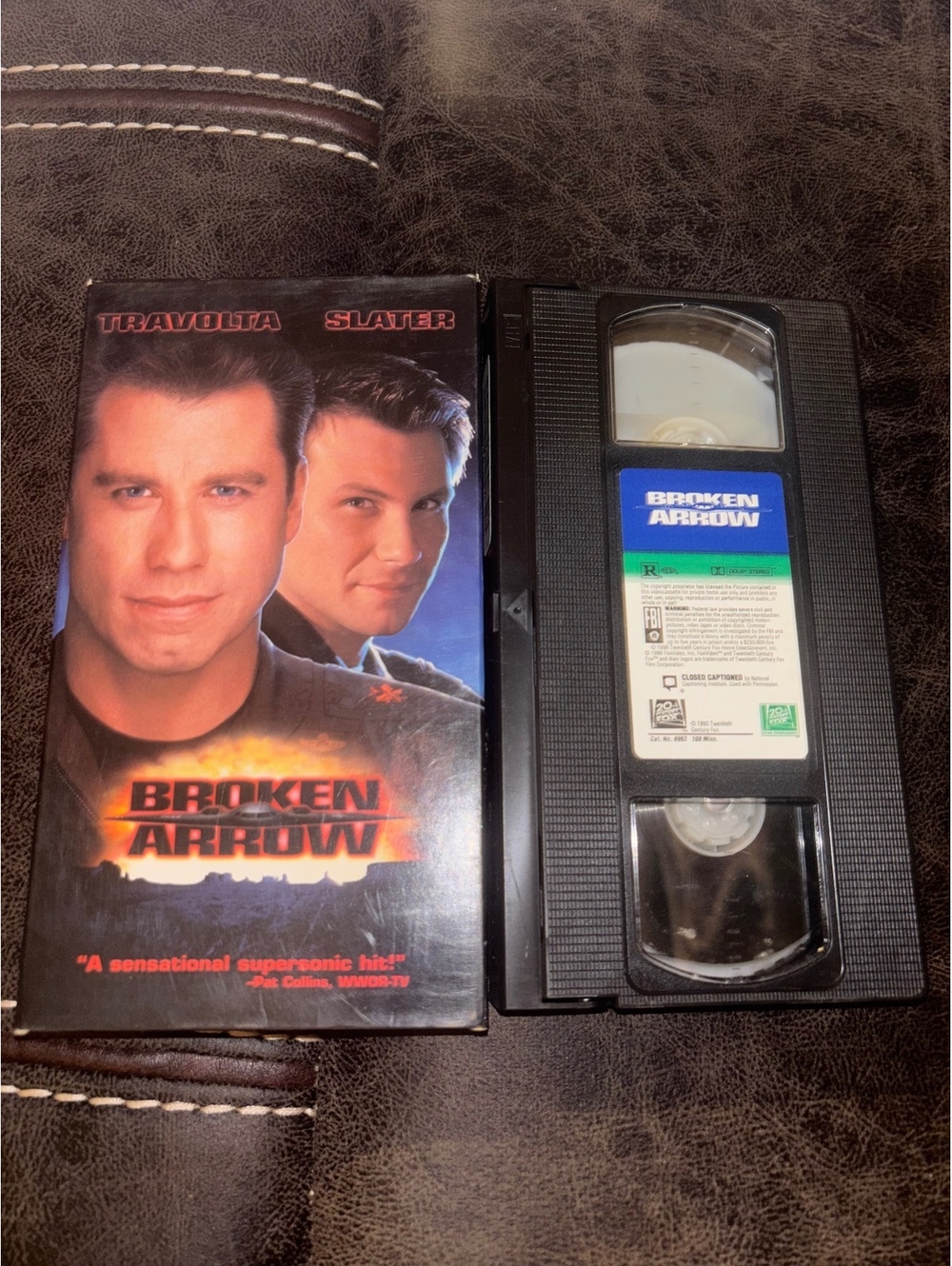 Broken Arrow VHS 1996 John Travolta Christian Slater Action Thriller Fox